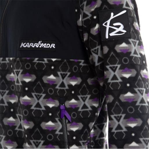 Karrimor ruházat fekete/lila apop férfiak k2 cipzáras gyapjú P60RX158