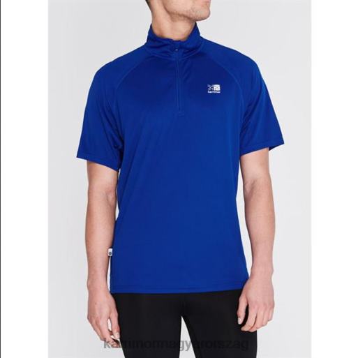 Karrimor ruházat klasszikus kék férfiak cipzáras rövid ujjú póló P60RX20