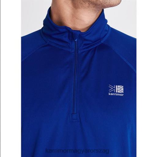 Karrimor ruházat klasszikus kék férfiak cipzáras rövid ujjú póló P60RX20