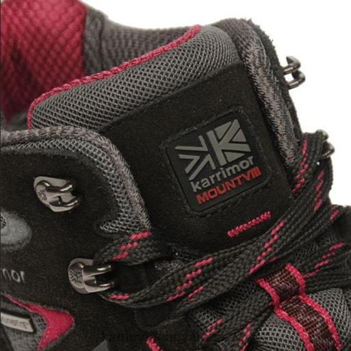 Karrimor cipő fekete/rózsaszín nők mount mid gyalogos csizma P60RX88
