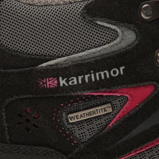 Karrimor cipő fekete/rózsaszín nők mount mid gyalogos csizma P60RX88