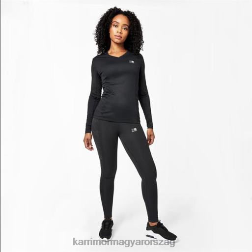 Karrimor ruházat fekete nők hosszú ujjú futópóló P60RX21