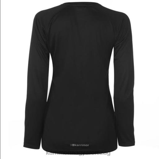Karrimor ruházat fekete nők hosszú ujjú futópóló P60RX21