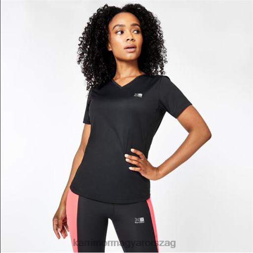 Karrimor ruházat fekete nők rövid ujjú futó póló P60RX32