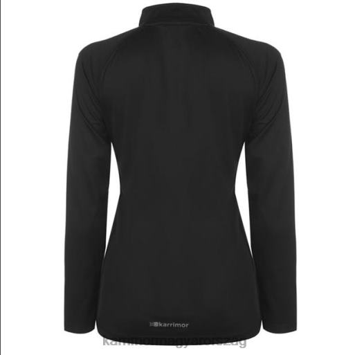 Karrimor ruházat fekete nők negyed cipzáras hosszú ujjú felső P60RX12